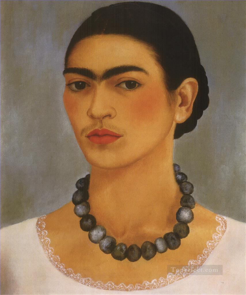 Self Portrait with Necklace feminism Frida Kahlo Oil Paintings